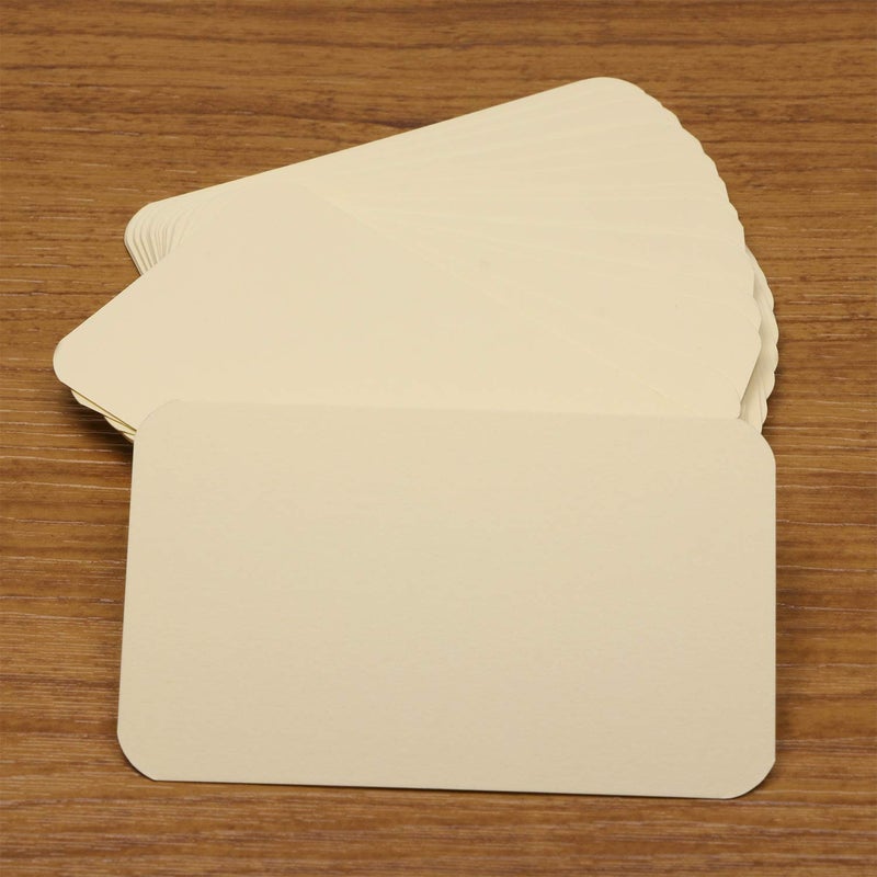 Penta Angel 100 Pcs Mini Paper Blank Gift Notes Cards DIY Craft Small Word Business Message Cards (Beige) - Image 4